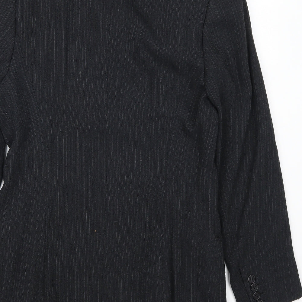 Antonio Fusco Womens Grey Striped  Jacket Suit Jacket Size 10