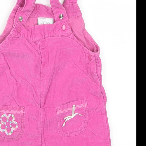 Lynnat Girls Pink Flecked Corduroy Dungaree One-Piece Size 6-9 Months