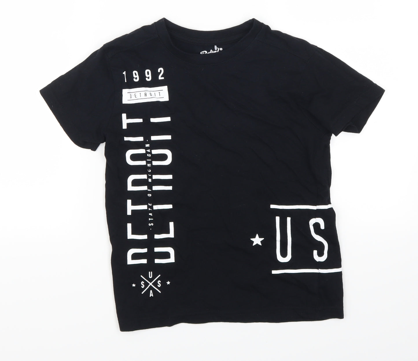 Primark Boys Black   Basic T-Shirt Size 7-8 Years  - Detroit USA