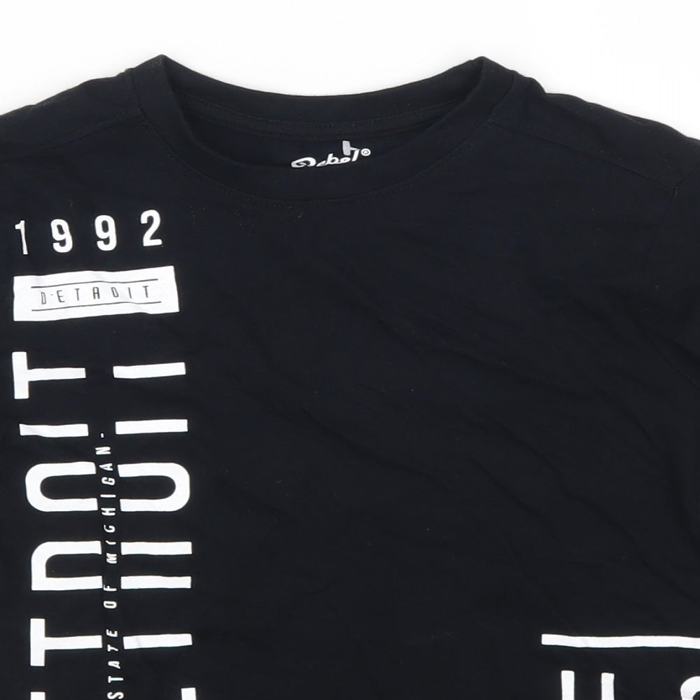 Primark Boys Black   Basic T-Shirt Size 7-8 Years  - Detroit USA