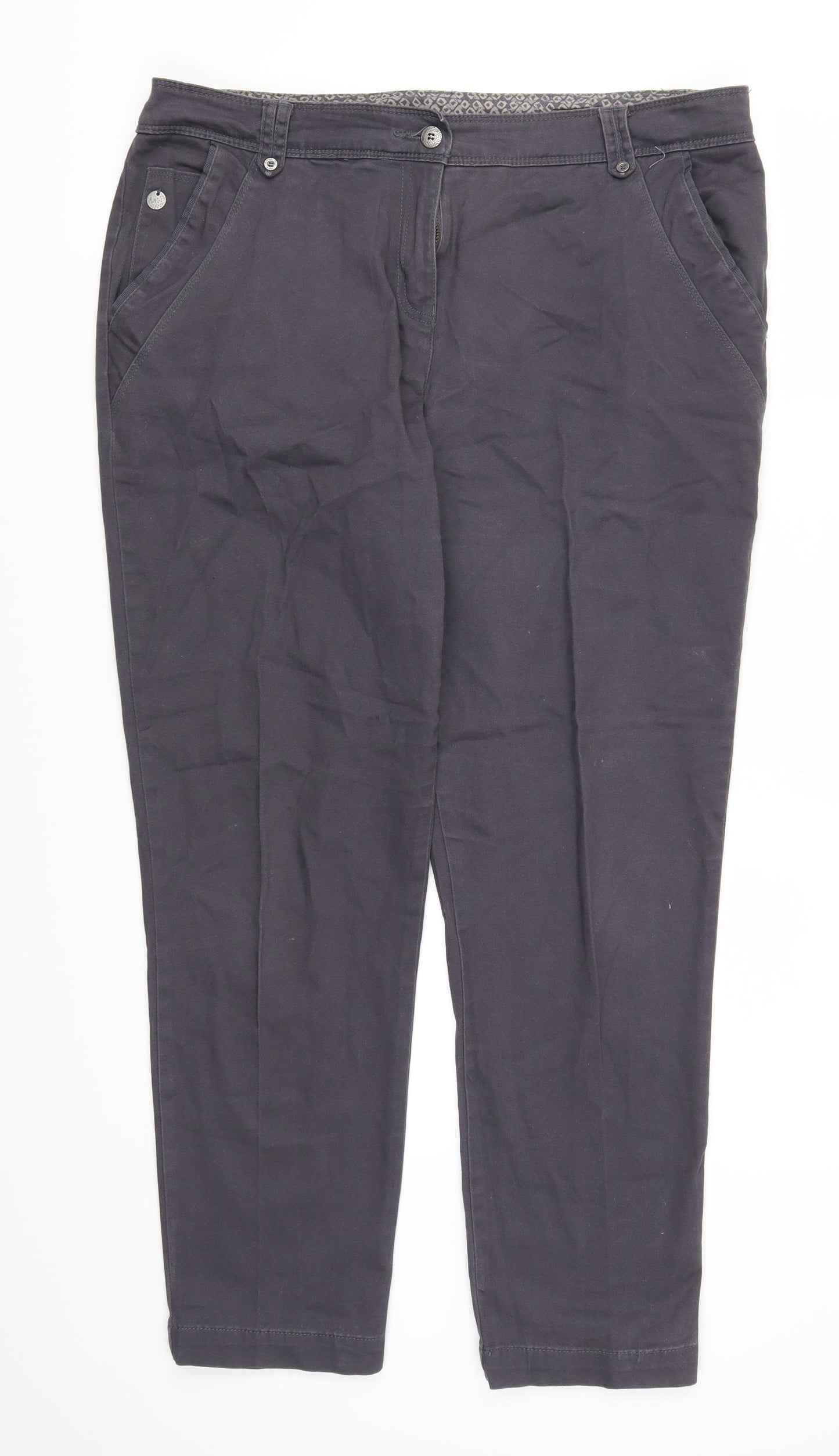 John Rocha Womens Blue   Chino Trousers Size 16 L29 in