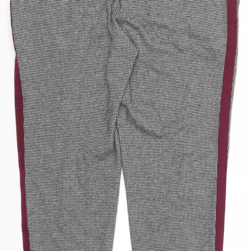 Marks and Spencer Womens Grey Houndstooth  Trousers  Size 10 L25 in