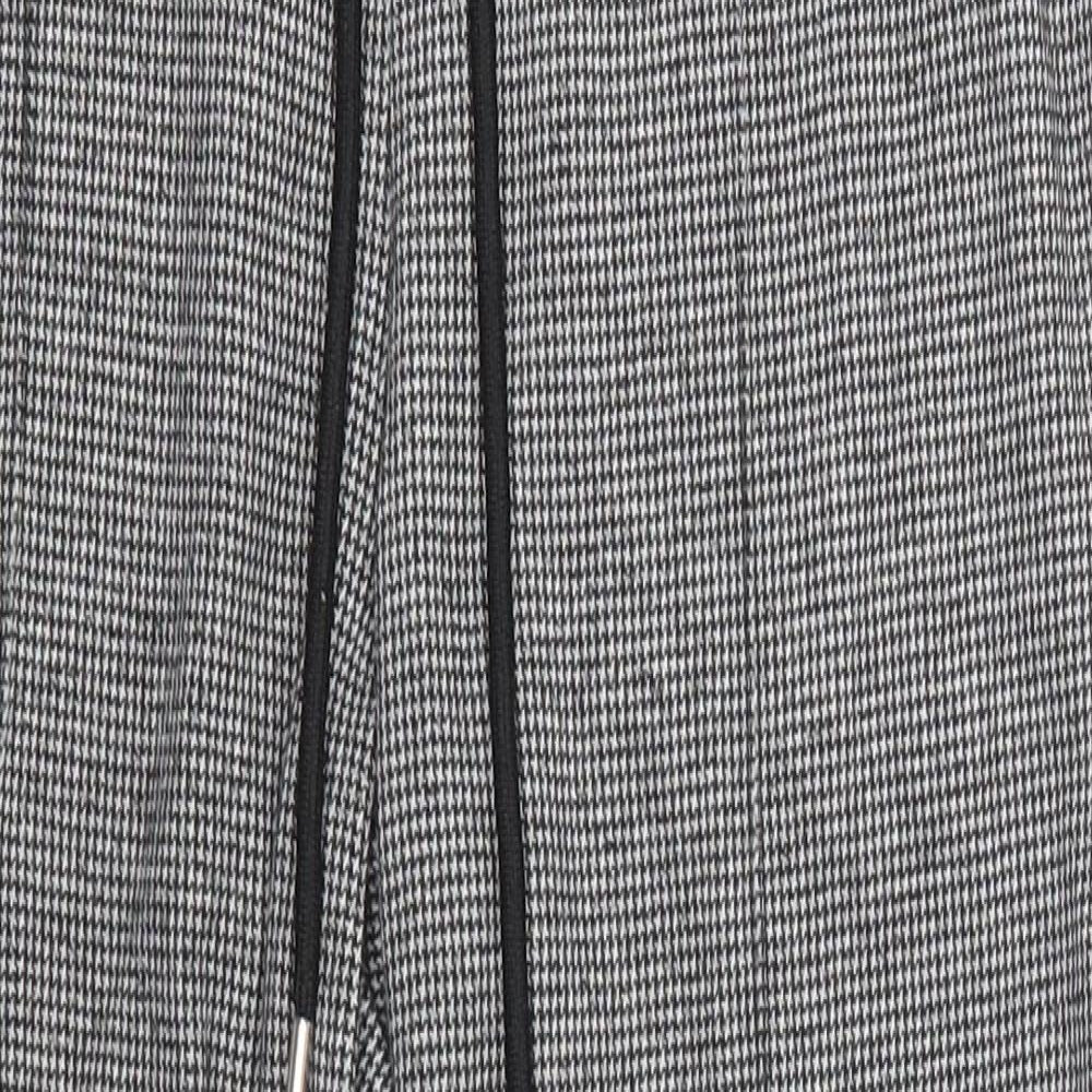 Marks and Spencer Womens Grey Houndstooth  Trousers  Size 10 L25 in