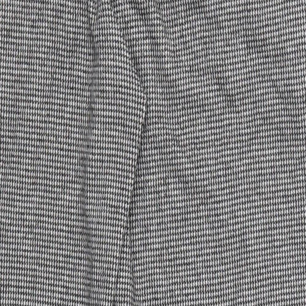 Marks and Spencer Womens Grey Houndstooth  Trousers  Size 10 L25 in