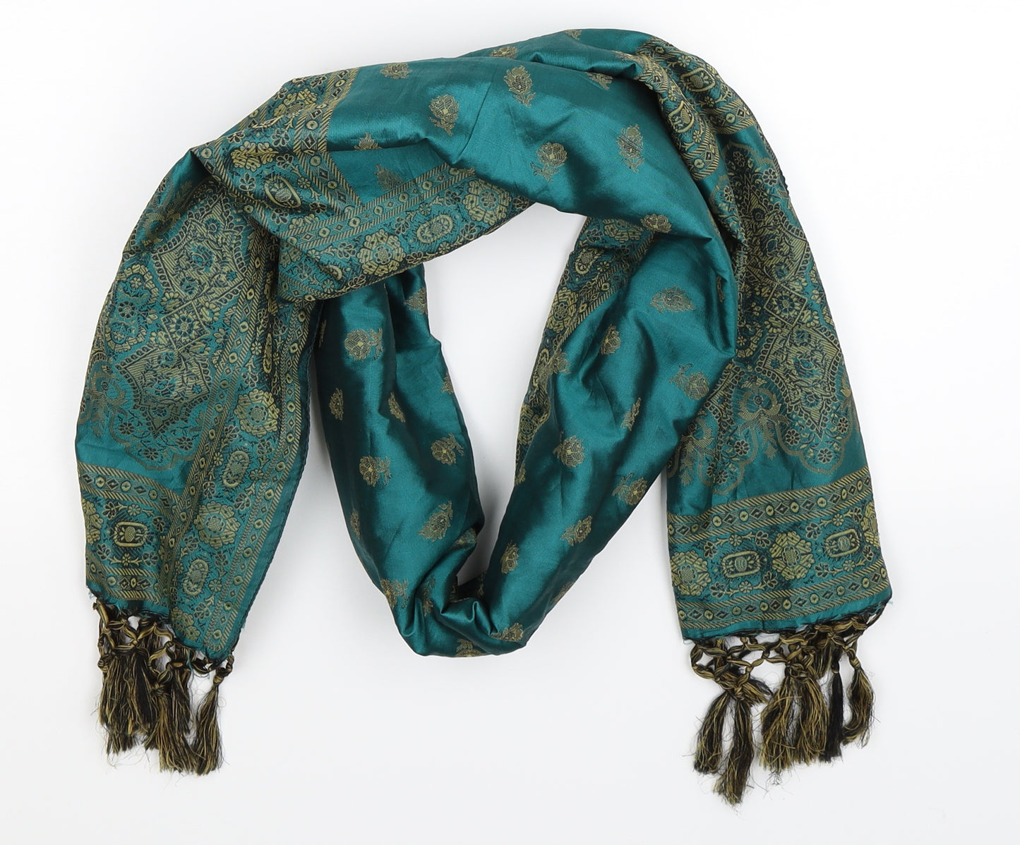 Preworn Womens Green Floral   Scarf