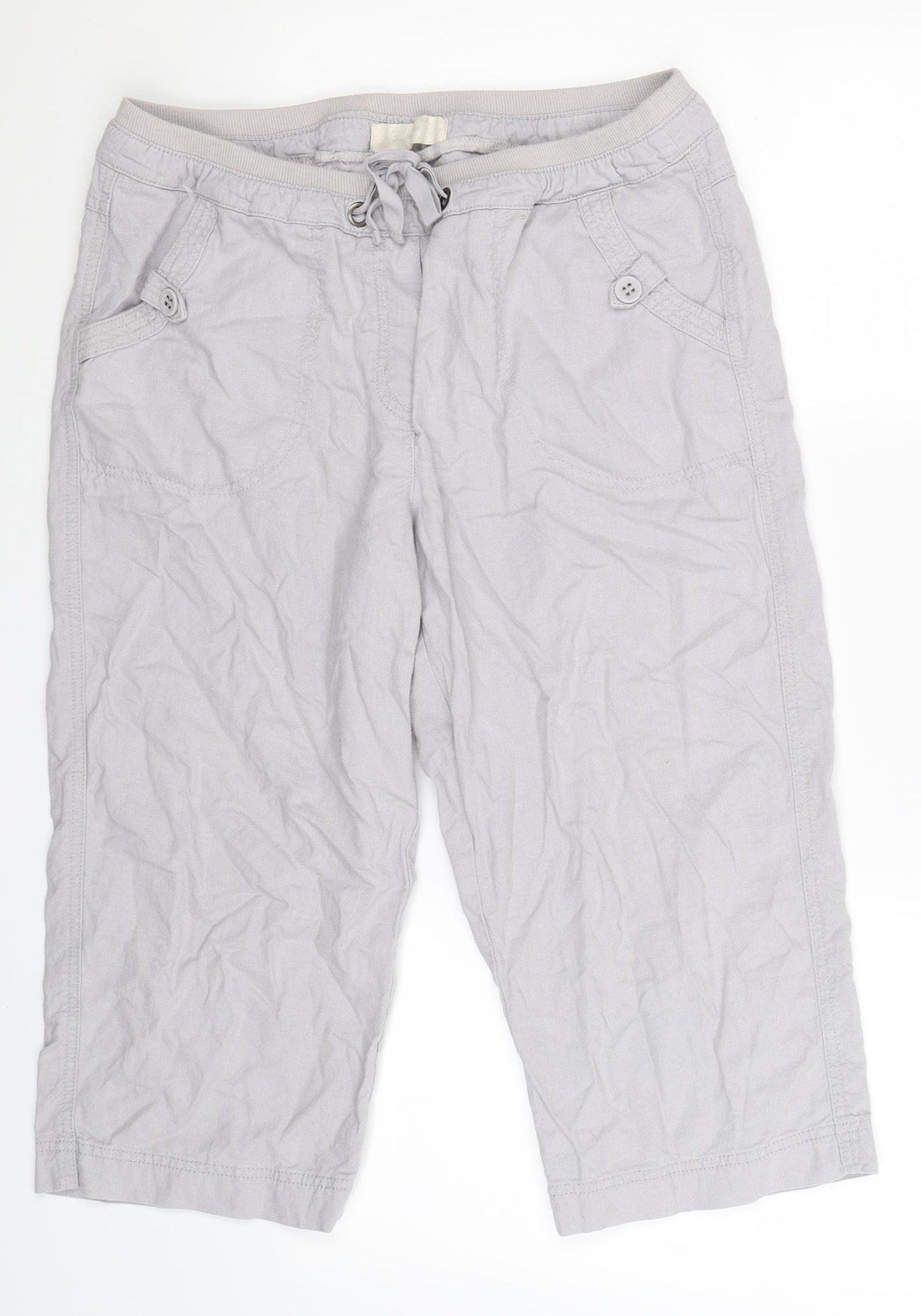 BHS Womens Grey   Cropped Trousers Size 12 L20 in