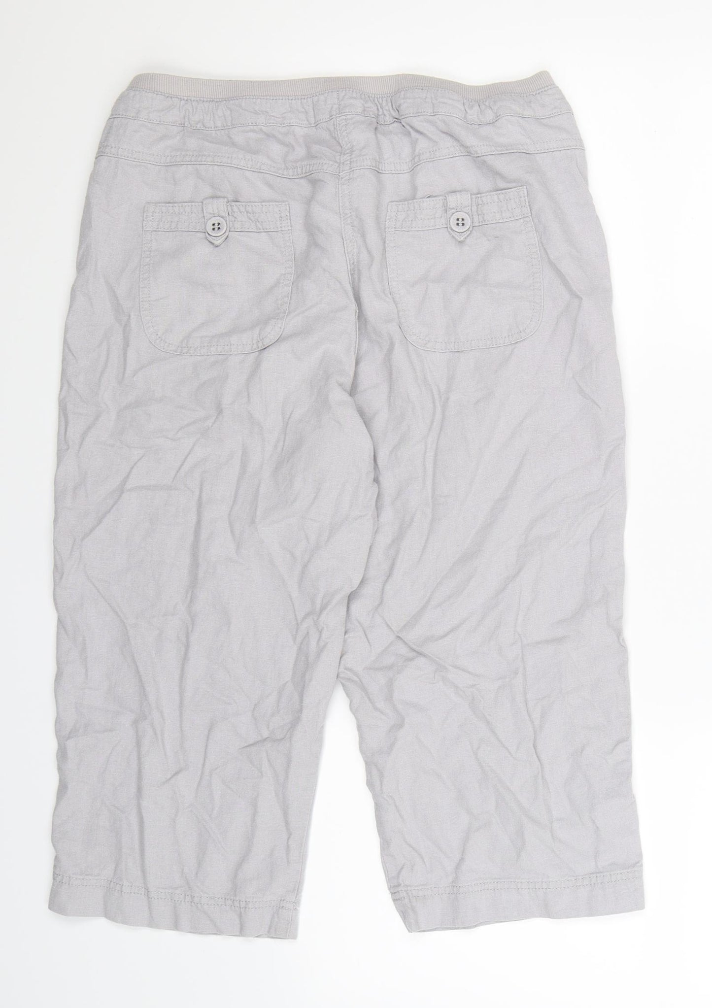 BHS Womens Grey   Cropped Trousers Size 12 L20 in