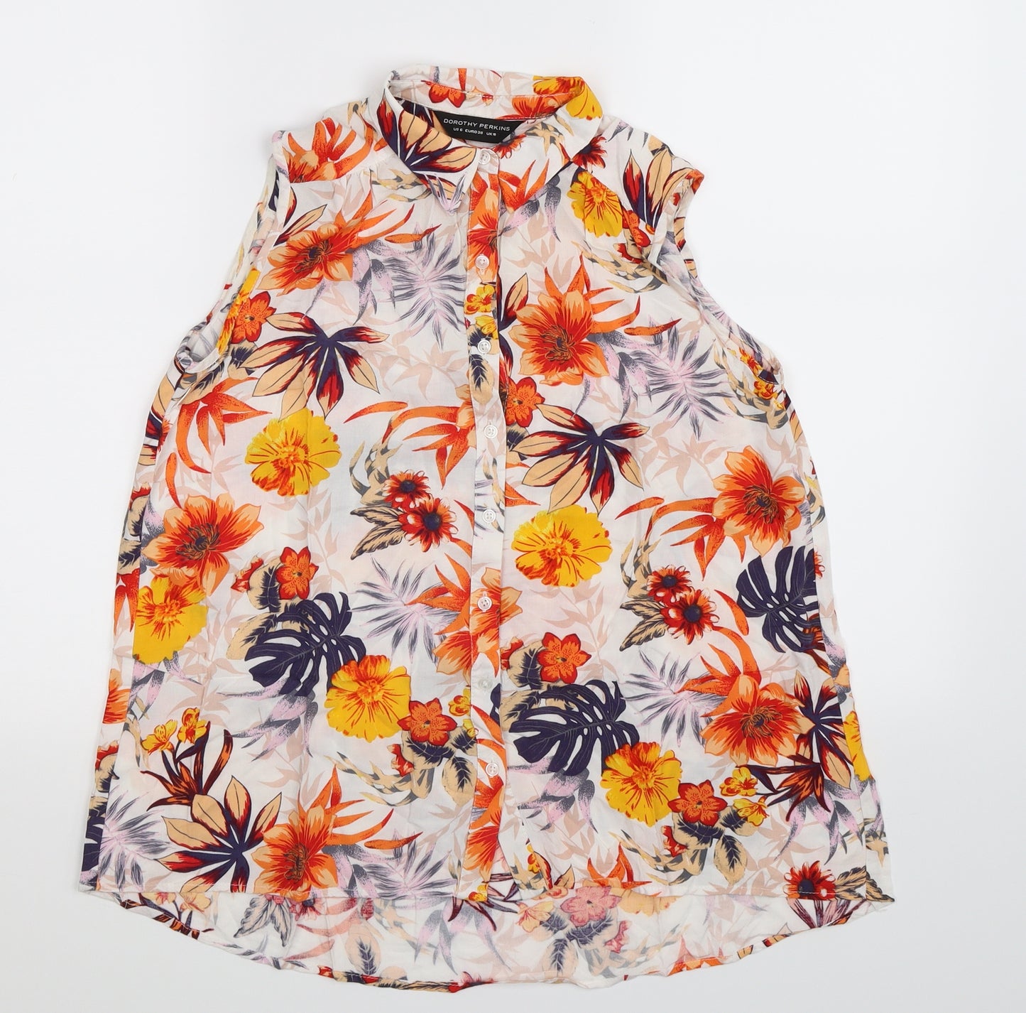 Dorothy Perkins Womens Multicoloured Floral  Basic Button-Up Size 10
