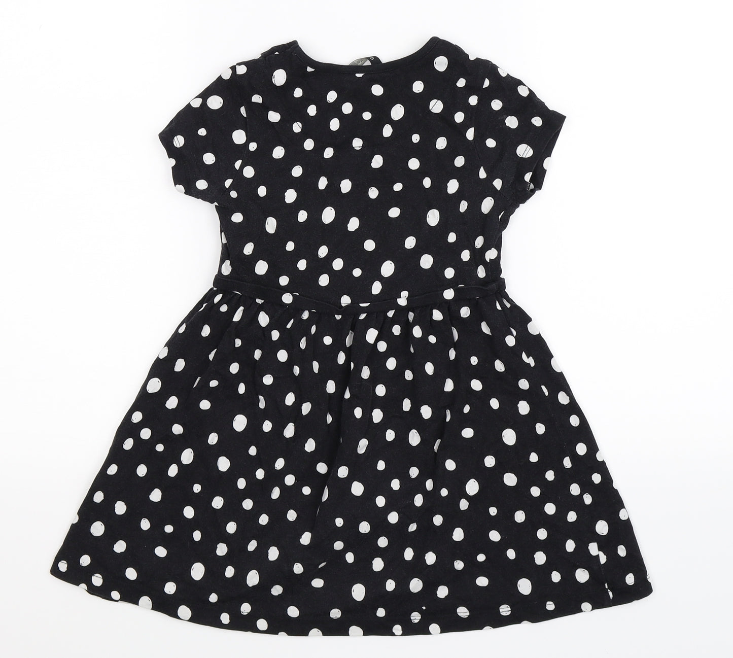 George Girls Black Spotted  Fit & Flare  Size 3-4 Years