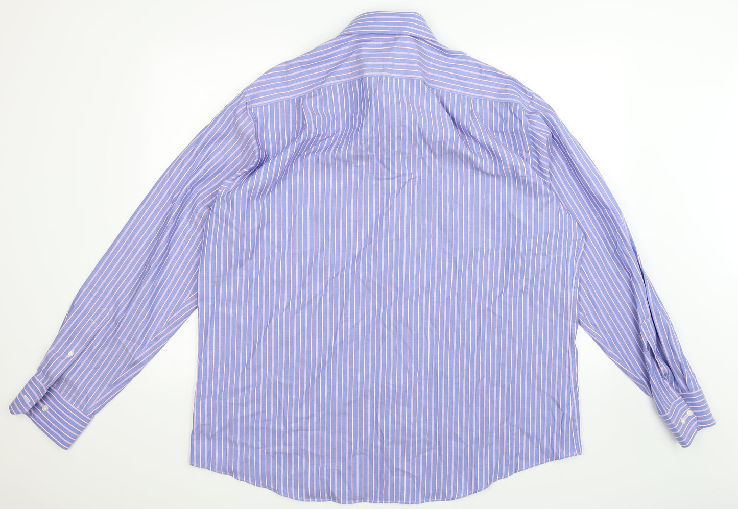 Marks and Spencer Mens Blue Striped   Dress Shirt Size 18