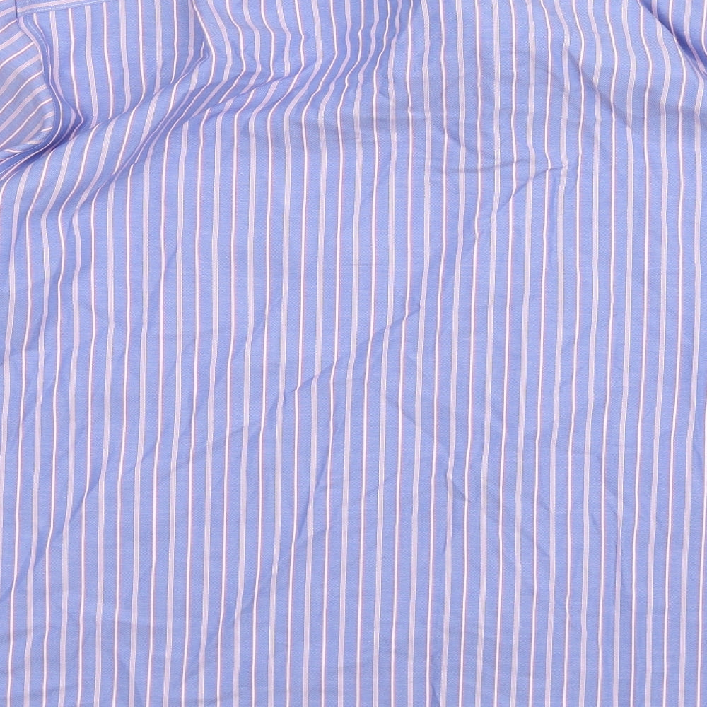Marks and Spencer Mens Blue Striped   Dress Shirt Size 18