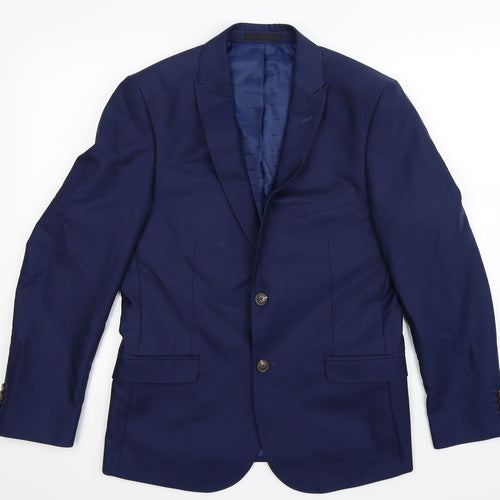 One Six Five Mens Blue   Jacket Suit Jacket Size 40