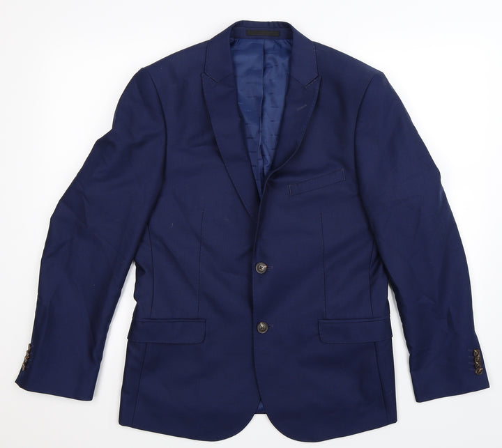 One Six Five Mens Blue Jacket Suit Jacket Size 40