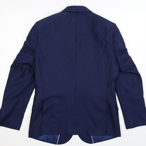 One Six Five Mens Blue   Jacket Suit Jacket Size 40