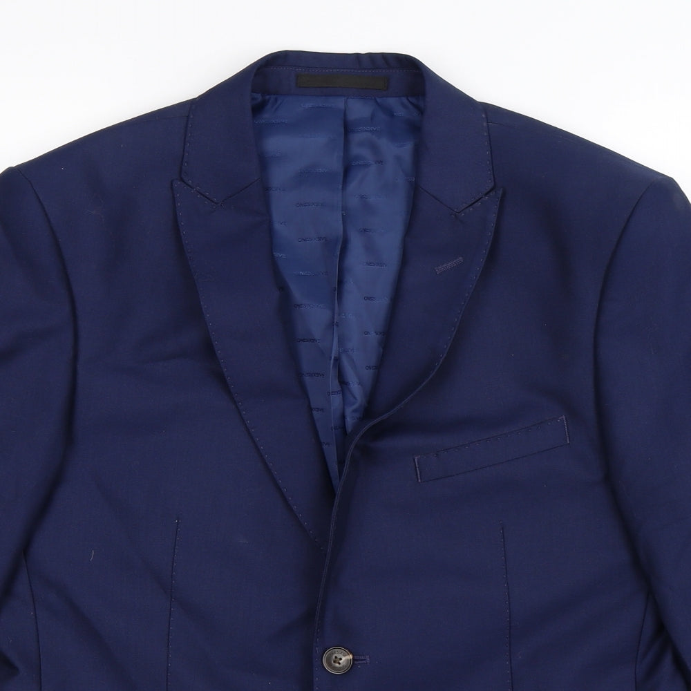 One Six Five Mens Blue   Jacket Suit Jacket Size 40