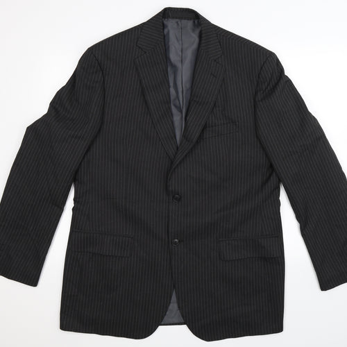 Marks and Spencer Mens Black Striped  Jacket Suit Jacket Size 42