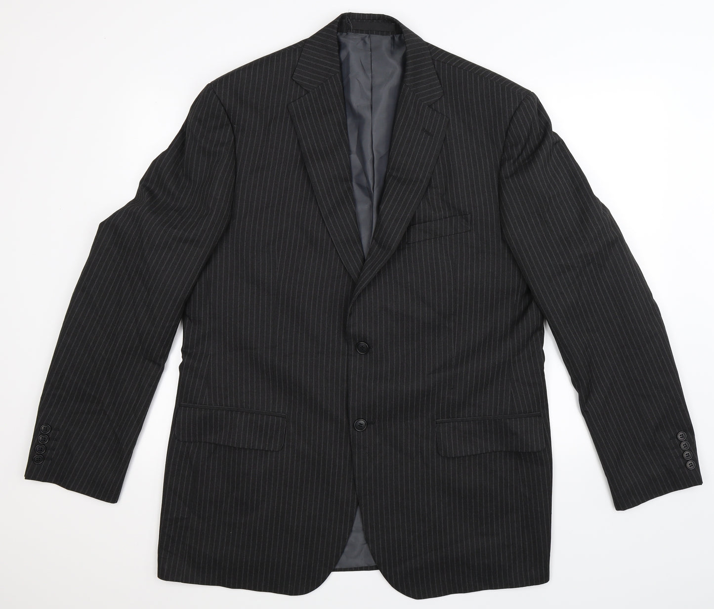 Marks and Spencer Mens Black Striped  Jacket Suit Jacket Size 42