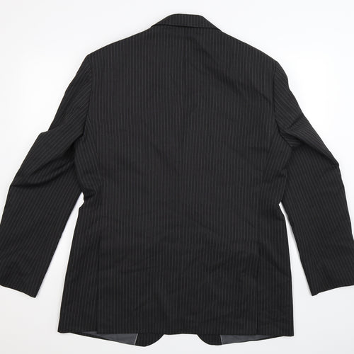 Marks and Spencer Mens Black Striped  Jacket Suit Jacket Size 42