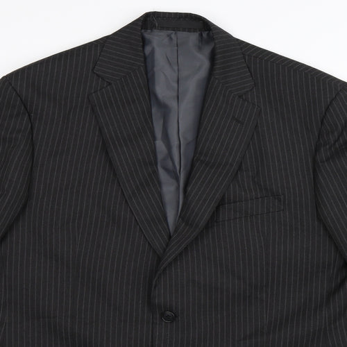 Marks and Spencer Mens Black Striped  Jacket Suit Jacket Size 42