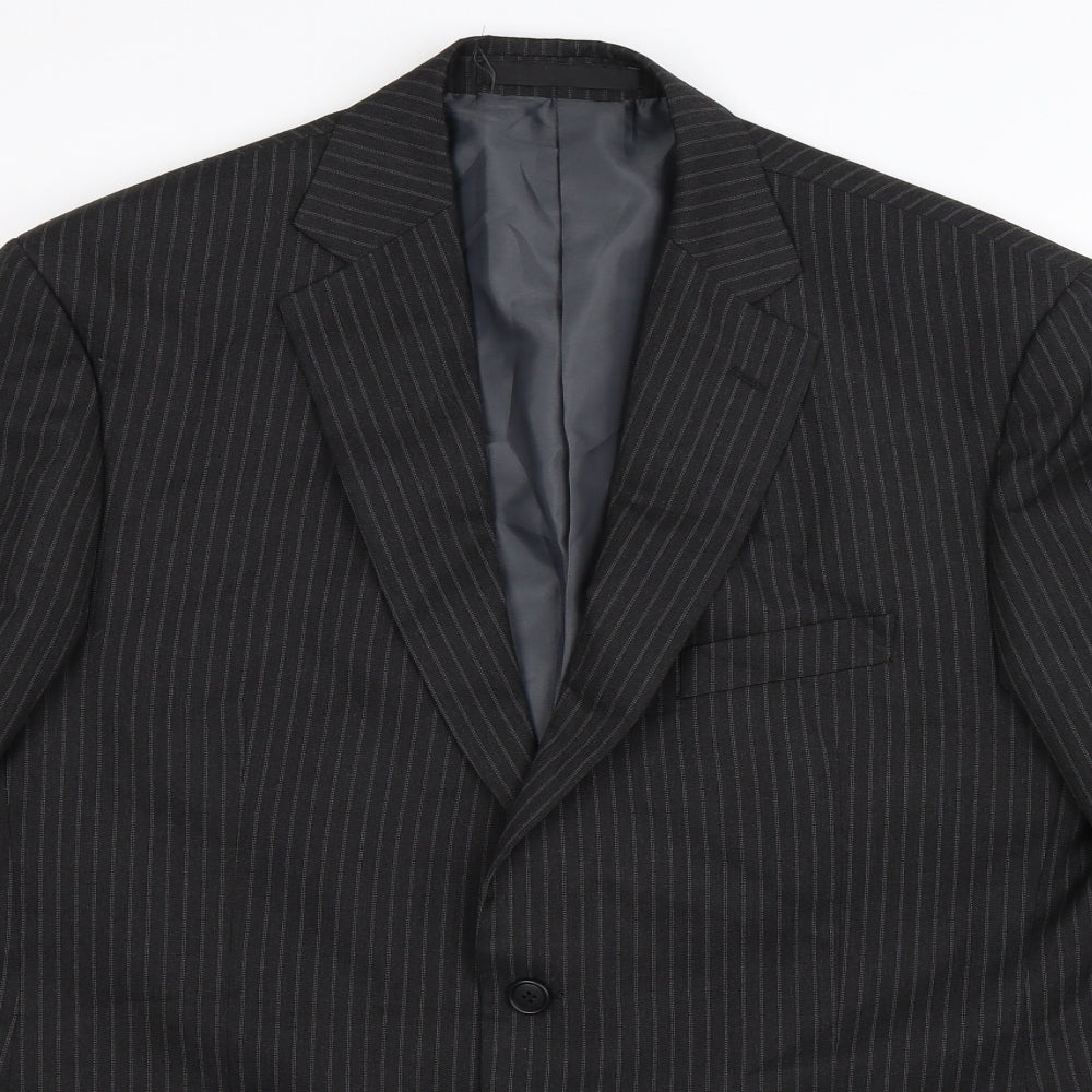 Marks and Spencer Mens Black Striped  Jacket Suit Jacket Size 42