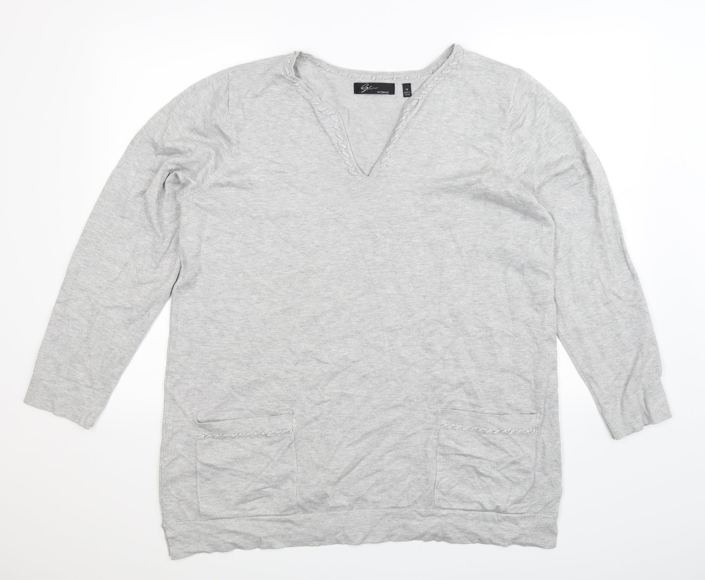 Preworn Womens Grey  Knit Pullover Jumper Size XL