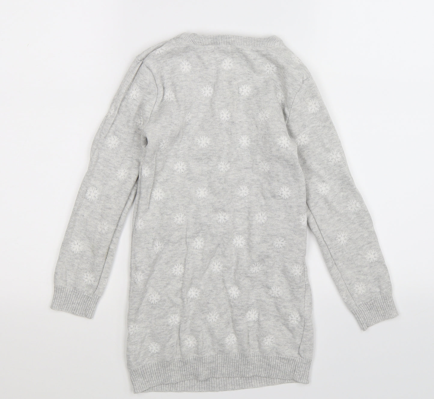 Preworn Girls Grey  Knit Jumper Dress  Size S