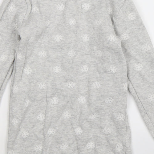 Preworn Girls Grey  Knit Jumper Dress  Size S