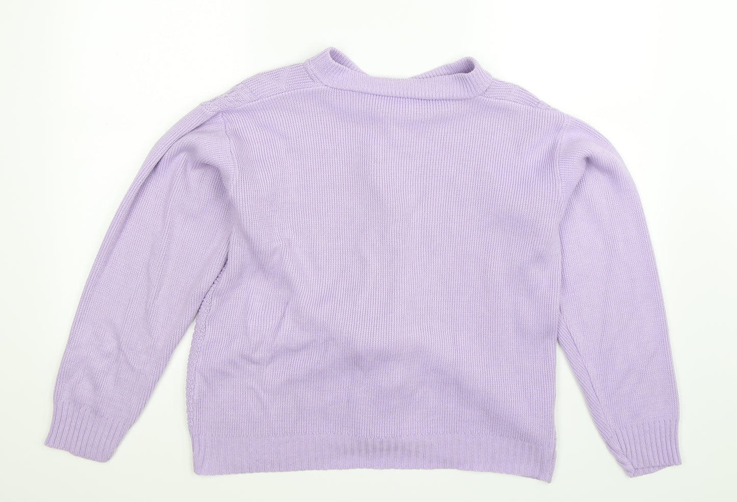 Preworn Womens Purple  Knit Cardigan Jumper Size L