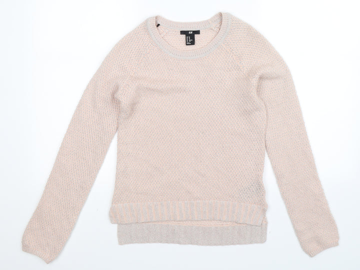 H&M Womens Beige Knit Pullover Jumper Size XS