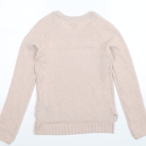 H&M Womens Beige  Knit Pullover Jumper Size XS