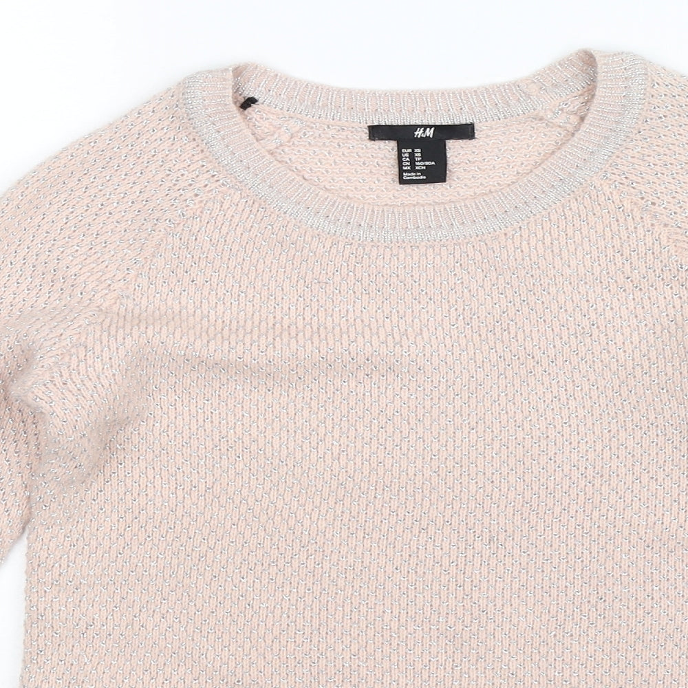 H&M Womens Beige  Knit Pullover Jumper Size XS