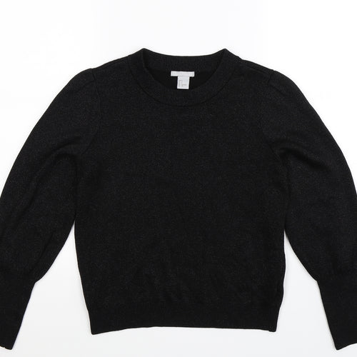 H&M Womens Black  Knit Pullover Jumper Size S
