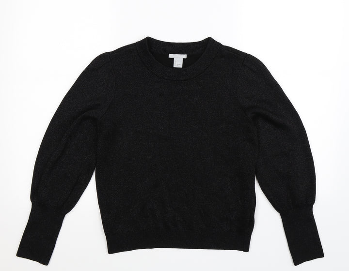 H&M Womens Black  Knit Pullover Jumper Size S