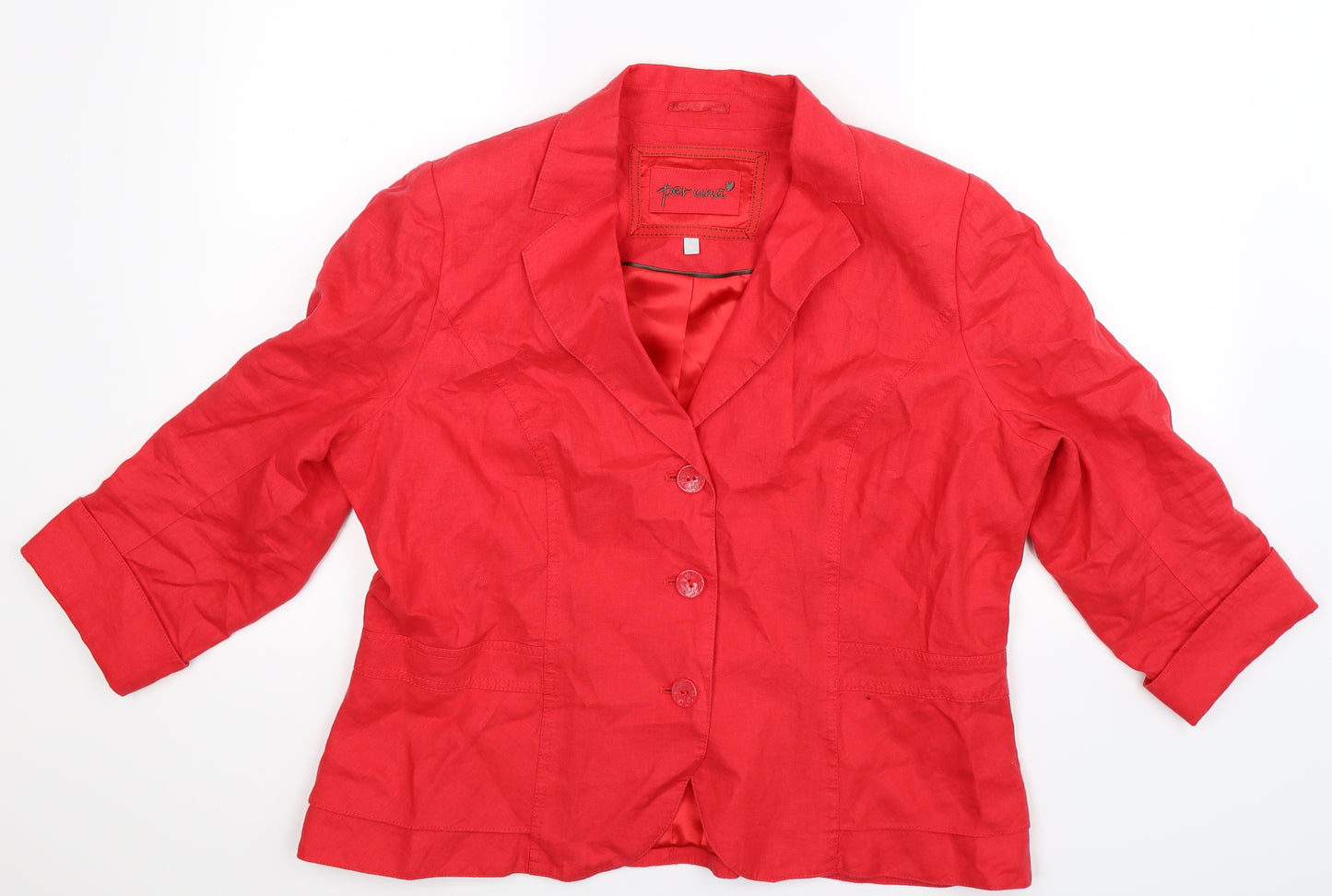 Per Una Womens Red   Jacket Blazer Size 18