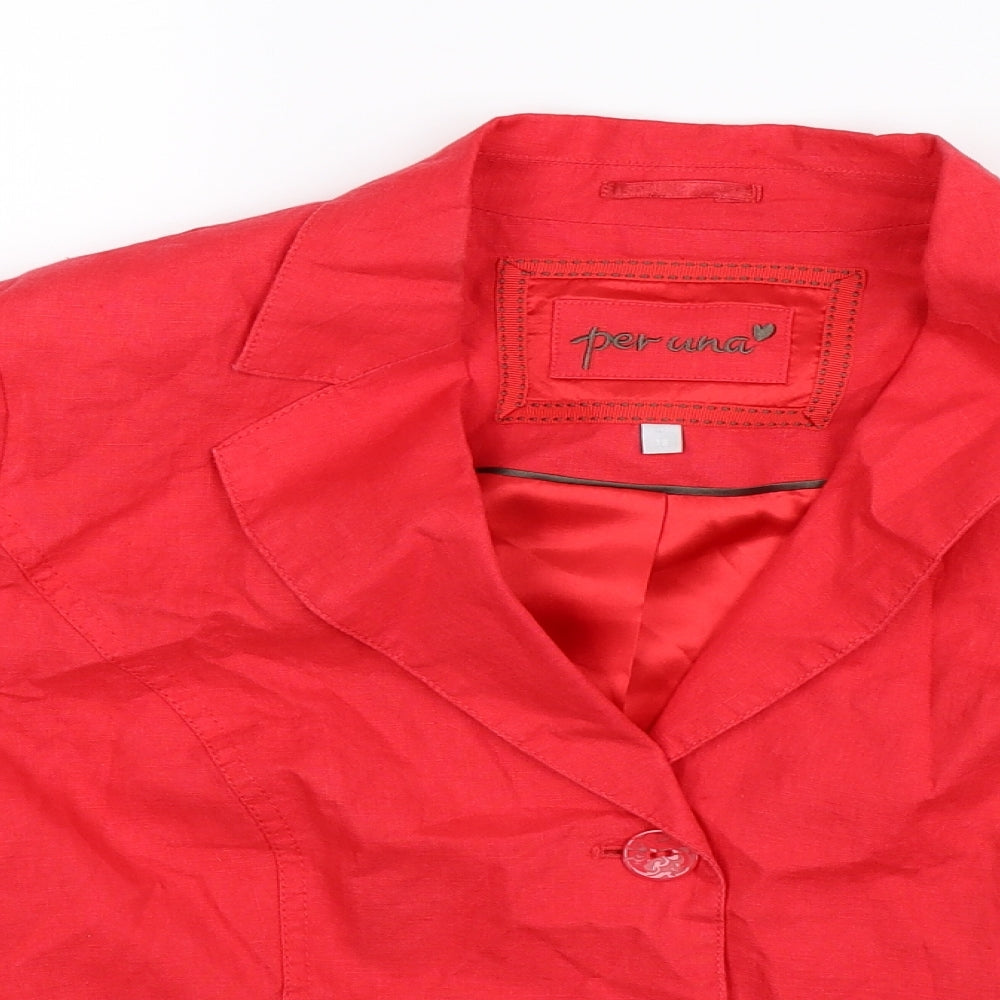 Per Una Womens Red   Jacket Blazer Size 18