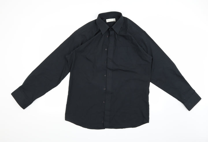 Marks and Spencer Mens Black    Button-Up Size M