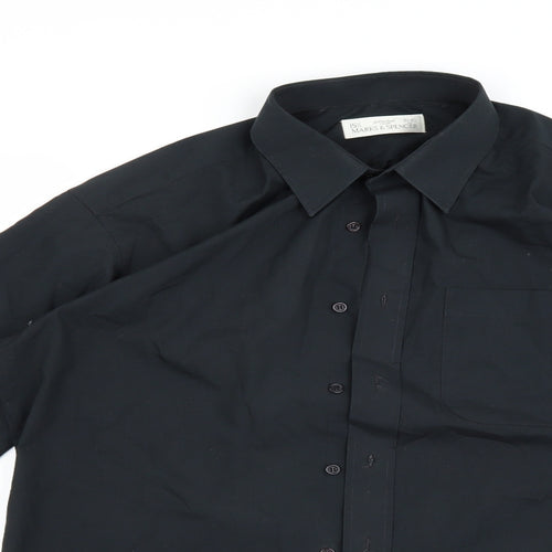 Marks and Spencer Mens Black    Button-Up Size M