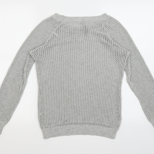 Dalu Womens Grey  Knit Pullover Jumper Size M