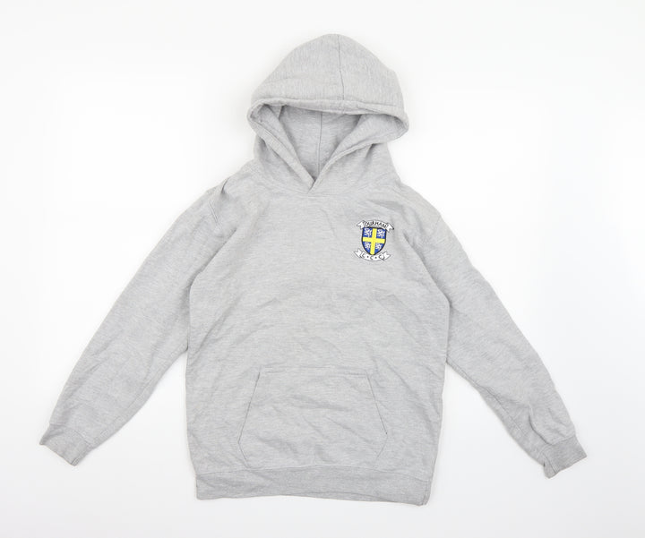 Just Hoods Boys Grey  Jersey Pullover Hoodie Size 12-13 Years  - Durham