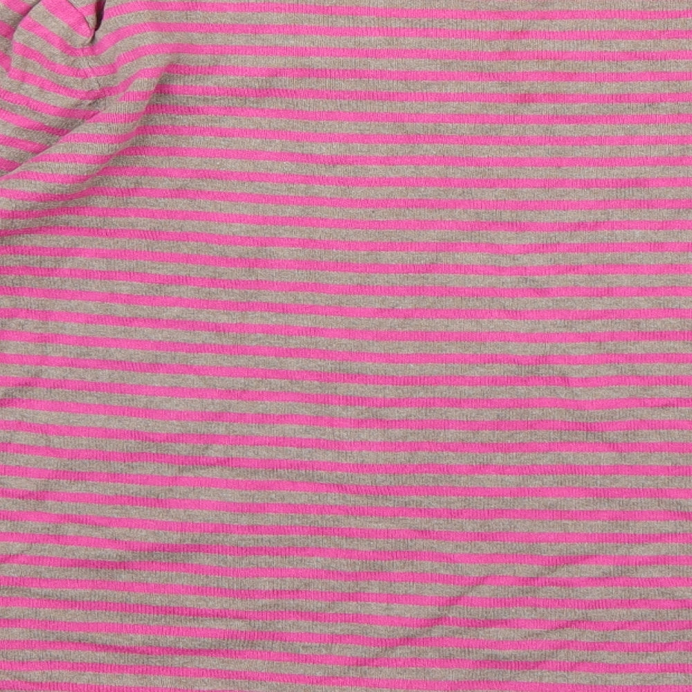 H&M Womens Pink Striped Knit Pullover Jumper Size M