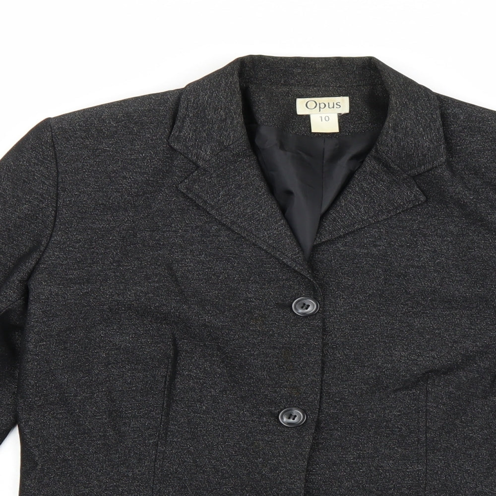 OPUS Womens Black  Rayon Jacket Blazer Size 10