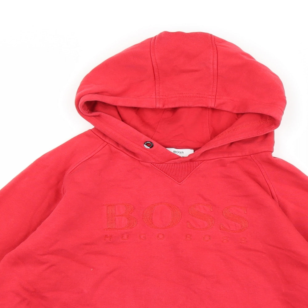 HUGO BOSS Boys Red  Jersey Pullover Hoodie Size 14 Years