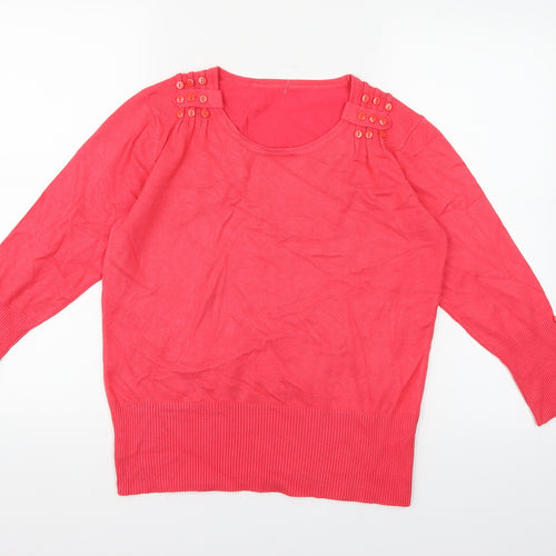 Preworn Womens Pink  Knit Pullover Jumper Size S