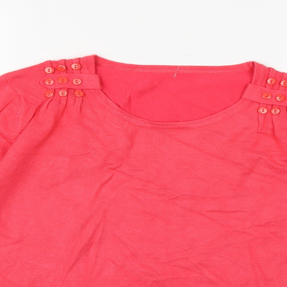 Preworn Womens Pink  Knit Pullover Jumper Size S