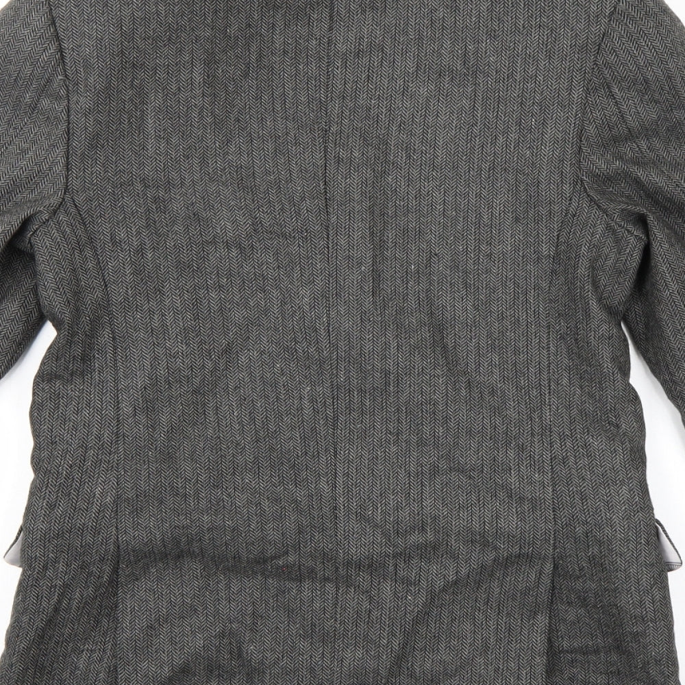paisley of london Womens Grey Herringbone  Jacket Blazer Size 14