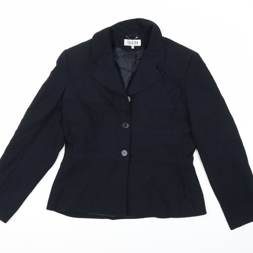 Equation Womens Blue  Rayon Jacket Blazer Size 12