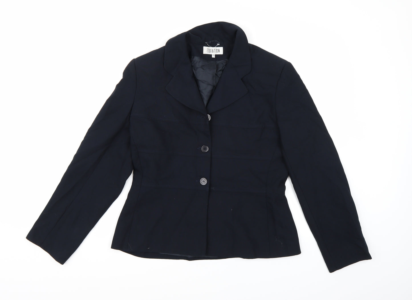 Equation Womens Blue  Rayon Jacket Blazer Size 12