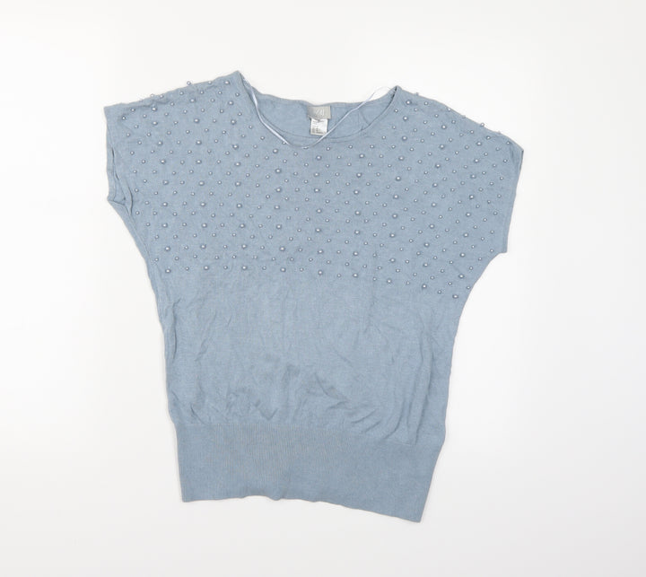 H&M Womens Blue Knit Pullover Jumper Size M
