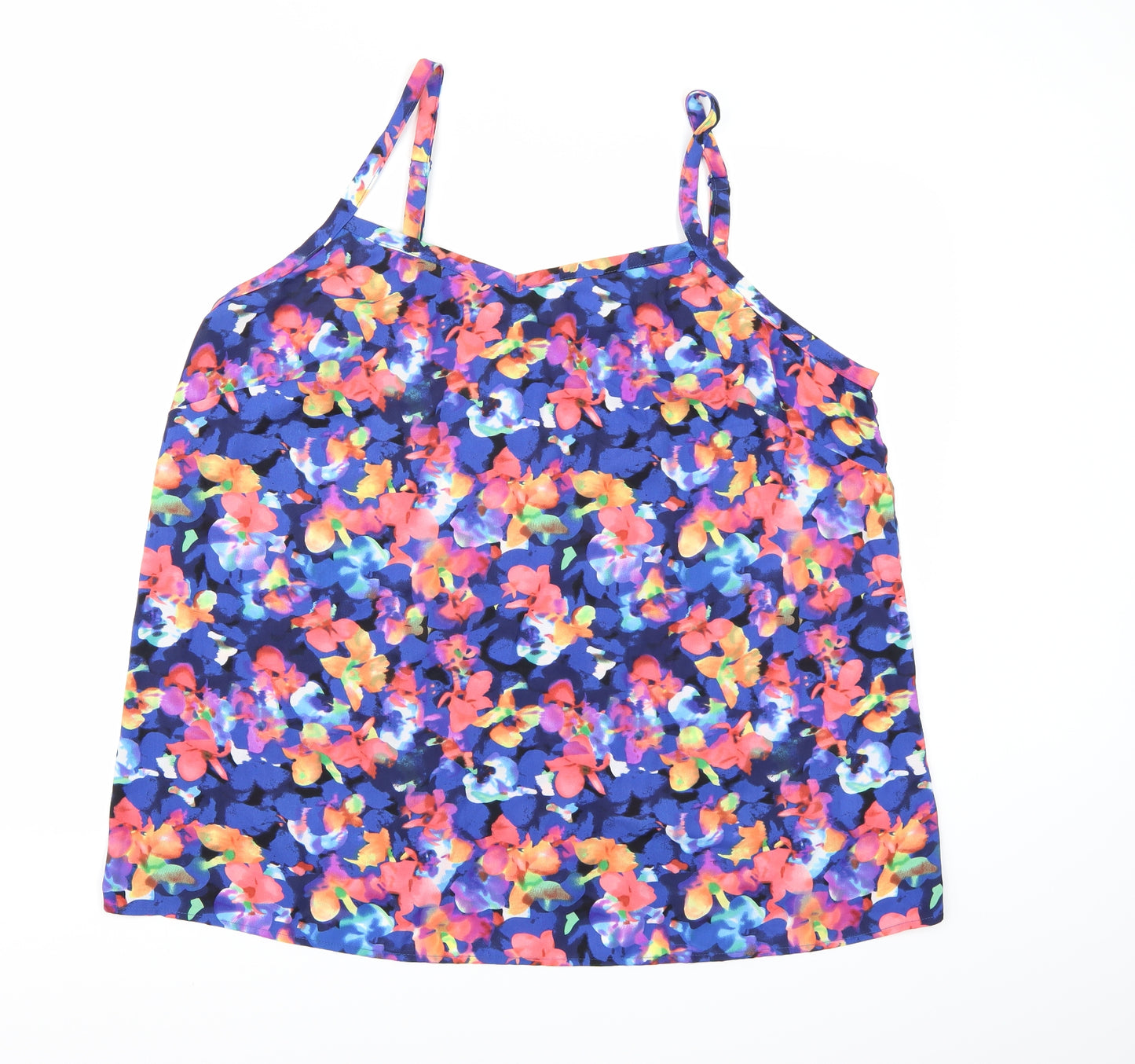 So Fabulous Womens Blue Floral  Camisole Tank Size 24