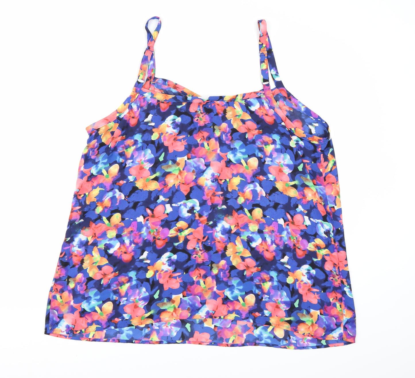 So Fabulous Womens Blue Floral  Camisole Tank Size 24